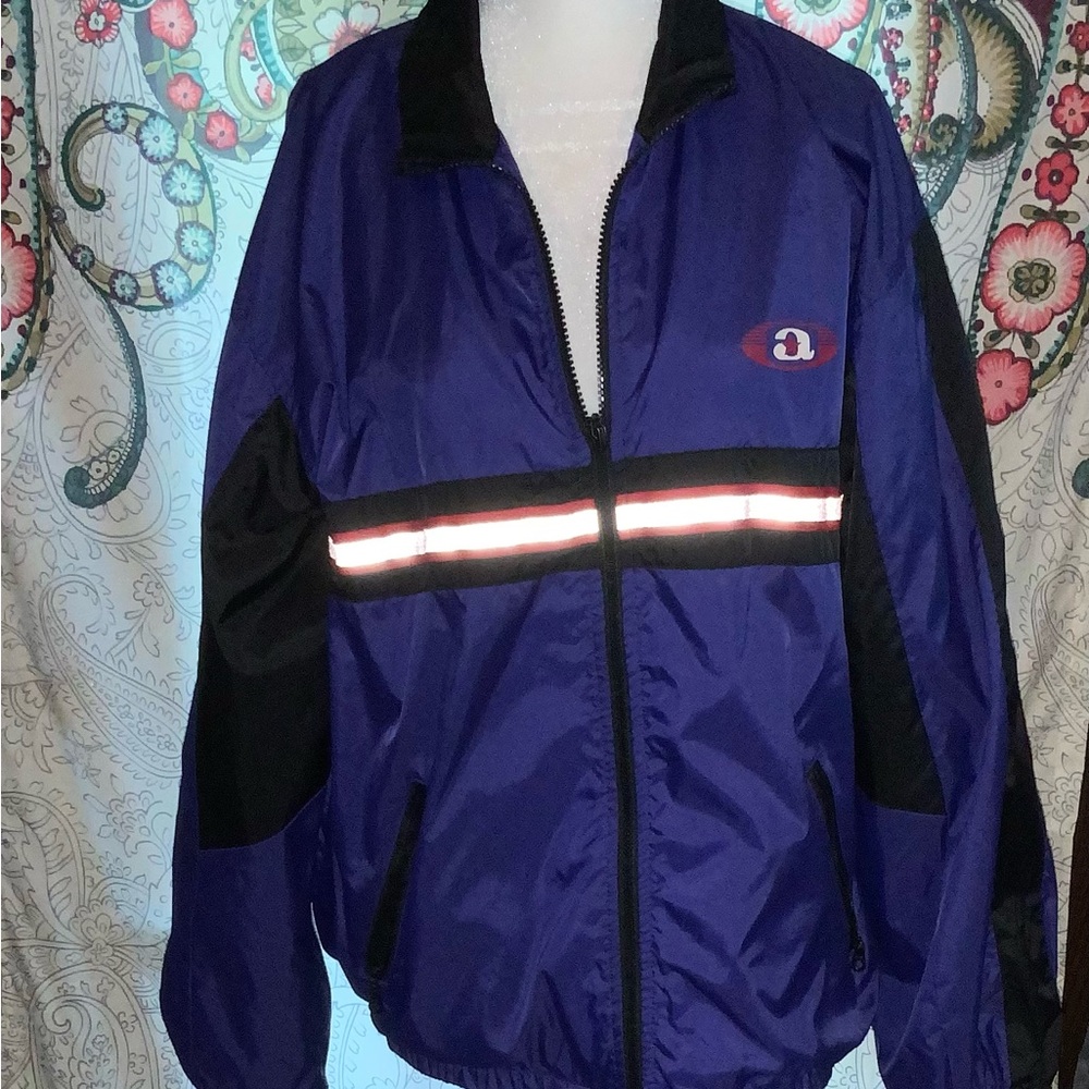 VINTAGE Compagnie Generale Aeropostale Blue Windbreaker S 90s Gorpcore Blokecore